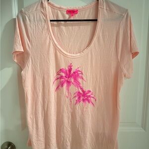 Betsey Johnson Pink Palm Tree Top